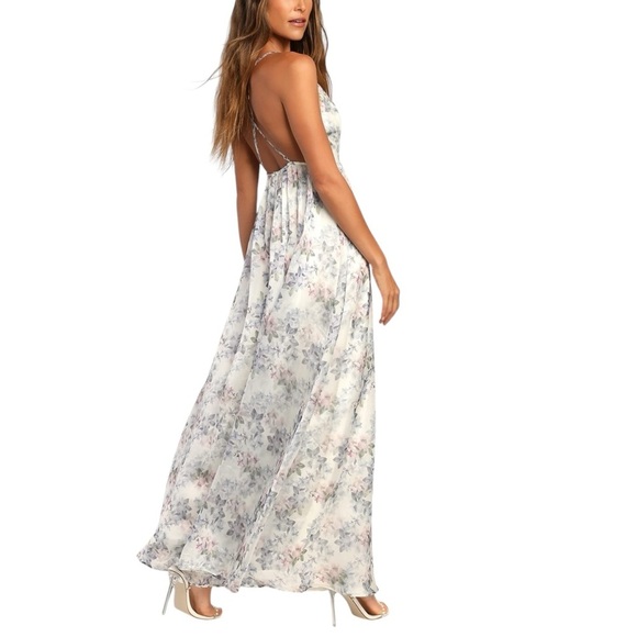 Lulus Ivory Floral Organza Maxi Dress Size XL New With Tags! - Picture 4 of 9